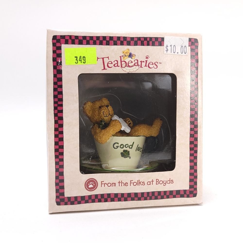 Boyds Teaberies "Lucky Teabearie"‎ #24309 Good Luck Office Gift Vintage Ornament